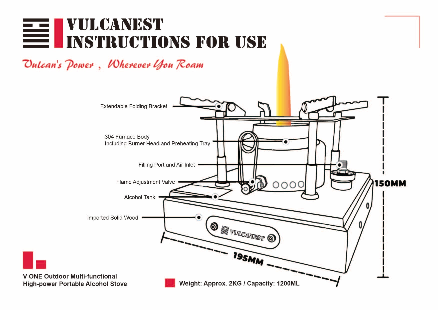 V ONE Outdoor Multi-functional High-power Portable Alcohol Stove